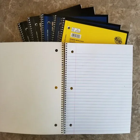 NEW 6 Pack Bundle of Spiral Notebooks: 1-subject, 70-count, Wide Ruled - Picture 2 of 7